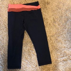 Lululemon Leggings- cropped navy/bright orange